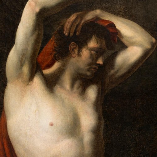 Nu masculin, école de Jacques-Louis David (1748-1825) - Tableaux et dessins Style 