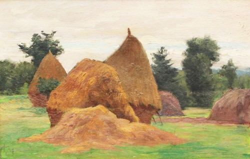 Léo GAUSSON (1860-1944), Meules de foins, vers 1900