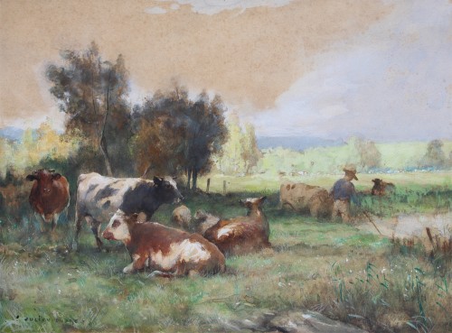 Julien Dupré (1851-1910) - Vaches au repos