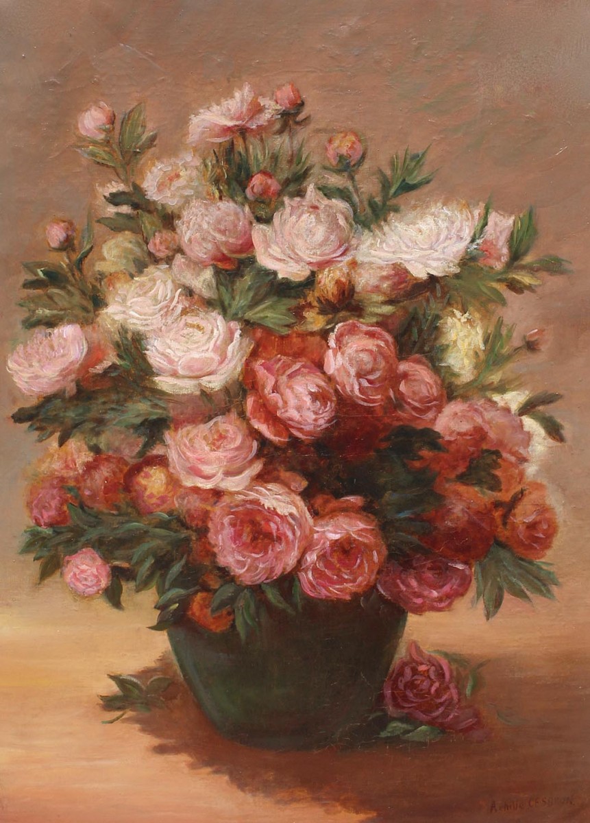 Bouquet De Fleurs Achille Théodore Cesbron 1849 1915