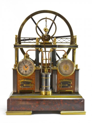 French industrial clock : automaton steam machine