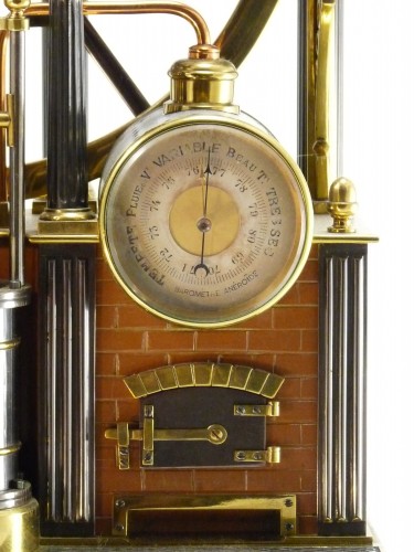 French industrial clock : automaton steam machine - 