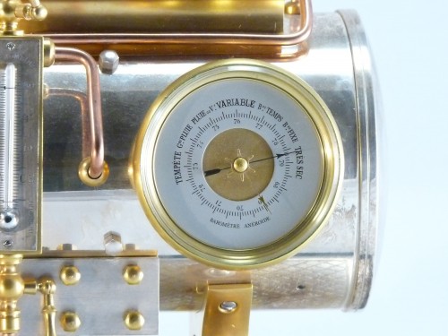 Horology  - French industrial automaton clock,  horizontal boiler