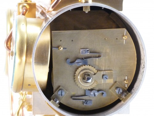 19th century - French industrial automaton clock,  horizontal boiler