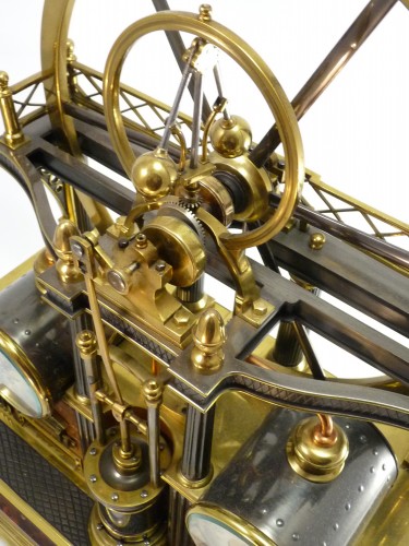 French industrial clock : automaton steam machine - Horology Style 