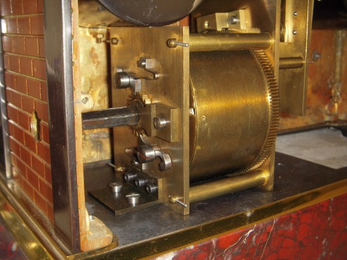 French industrial clock : automaton steam machine - 