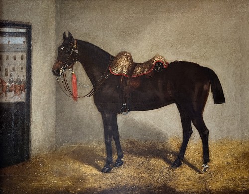 John Dalby (1810–1865) - Cheval du régiment du 20e Hussards britannique - Tableaux et dessins Style Napoléon III