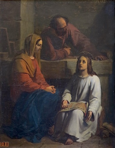 Dominique Papety (1815–1849) - The Holy Family - Paintings & Drawings Style Louis-Philippe