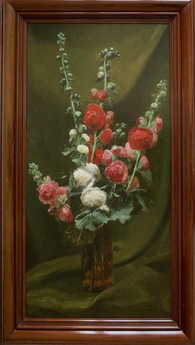 Eugène Petit (1838–1886) - Bouquet de roses trémières