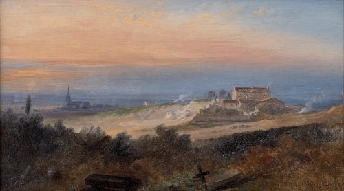 Jean-Jacques Champin (1796–1860) - Vue depuis Montmartre, Paris - Tableaux et dessins Style Restauration - Charles X