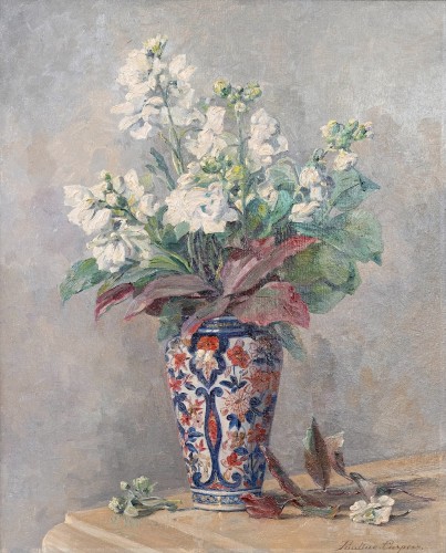 Émilie Pauline Caspers (1865–1946) - Fleurs dans un vase Imari - Tableaux et dessins Style Art nouveau