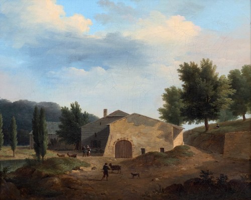  Landscape on the farm, attributed to Jean-François DEMAY (1798–1850) - Paintings & Drawings Style Louis-Philippe