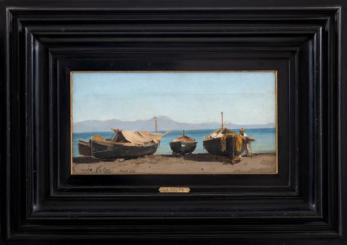 Alessandro La Volpe (1820–1887) - Boats on the shore, Naples 1868