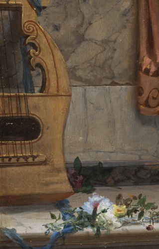 Gioacchino PAGLIEI (1852-1896) Musicienne à son balcon - 