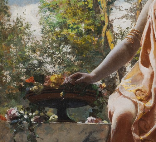 Antiquités - Gioacchino PAGLIEI (1852-1896) Musicienne à son balcon