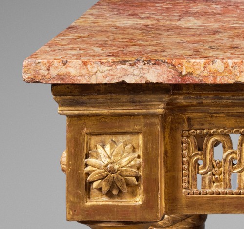 Neoclassical gilded wood console table - Furniture Style Louis XVI