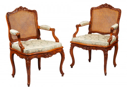 Importante suite de quatre fauteuils à la reine, début de l’Epoque Louis XV