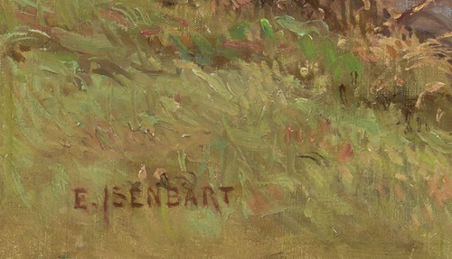 Emile Isenbart (1846-1921) - Bord de rivière dans le Doubs - Tableaux et dessins Style 