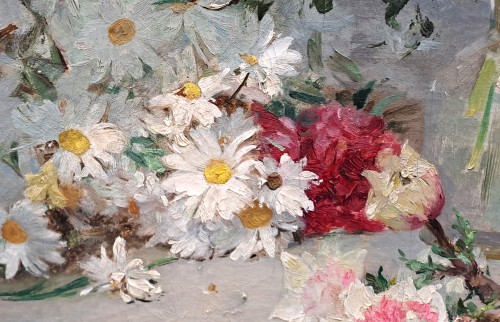 Antoine Grivolas (1843-1906)  Vase et Jeté de fleurs - Tableaux et dessins Style 