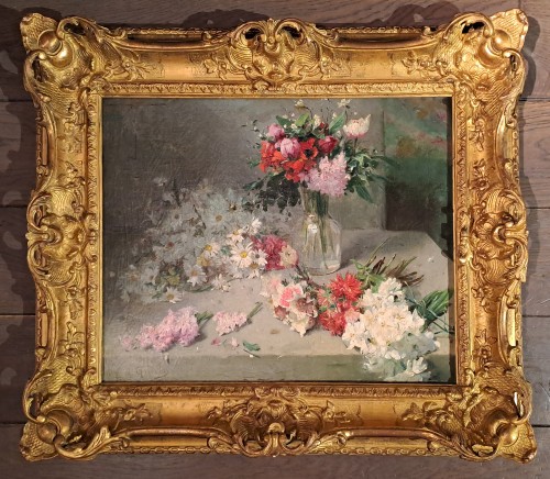 Antoine Grivolas (1843-1906)  Vase et Jeté de fleurs - Galerie Delvaille