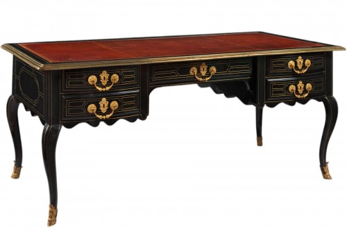 Large ebony and blackened pearwood desk, Paris circa 1710 - 1720 