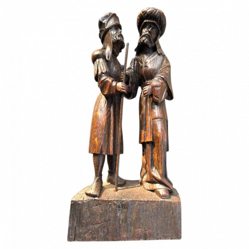 Gothic sculpture of Damian and Cosmas – ca. 1500