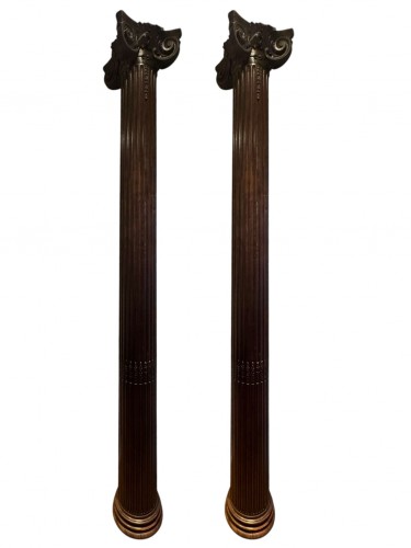 Pair of Mahogany Columns – English 18th/19th Century