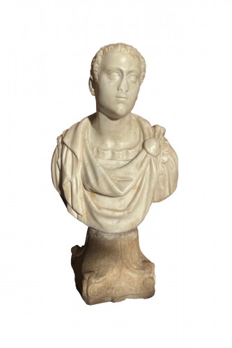 Carrara marble bust of emperor Titus