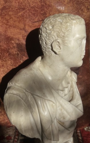 Carrara marble bust of emperor Titus - Sculpture Style Louis XIV