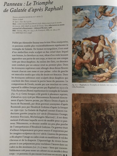 XVIe siècle et avant - Panneau renaissance en noyer représentant le Triomphe de Galatée