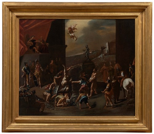 Le MAÎTRE des MARTYRES (1ere moitié du XVIIe) - Le Martyre de saint Laurent - Paintings & Drawings Style Louis XIII