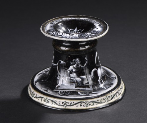 Attribuée à Pierre REYMOND (1513-1584) - Salière en émail peint de Limoges - Objet de décoration Style Renaissance