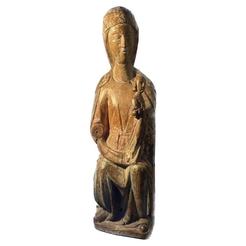 Virgin Mosan art Polychrome wood