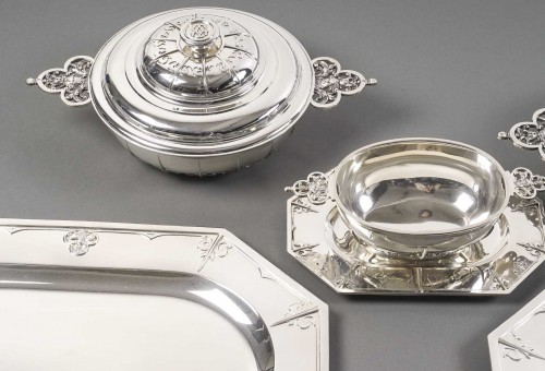 Napoléon III - CARDEILHAC - Garniture de table "Renaissance" mascaron en argent XIXe