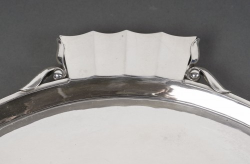 Antiquités - Georg Jensen – Hammered Tray In Sterling Silver Circa 1925/1932