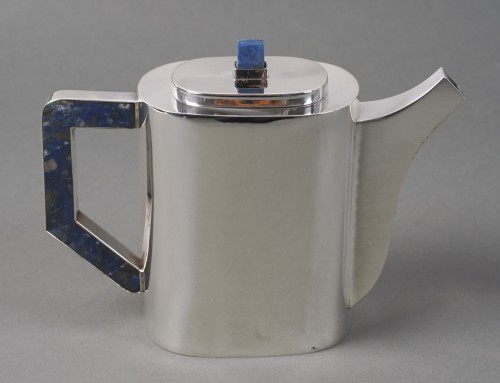 Christian Dior 20e - Service à thé sur son plateau en argent massif et lapis lazuli - Années 50-60