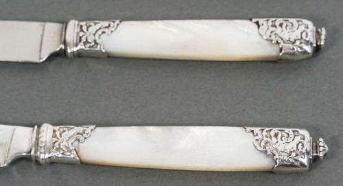 Goldsmith Merite - Set Of 36 Mother-of-pearl And Silver Knives Late 19th  - Napoléon III