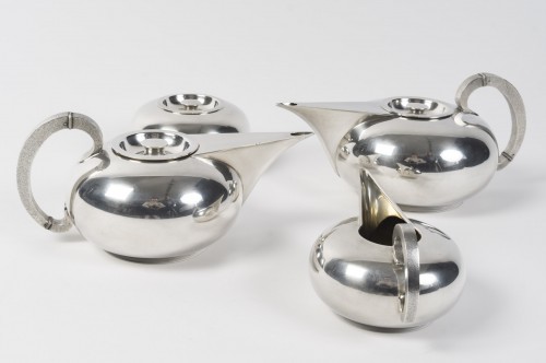 silverware & tableware  - Luigi Genazzi - The/cafe Service Modernist Sterling Silver 20th