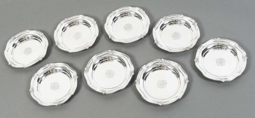 silverware & tableware  - Orfevre Henin - Suite Of Eight 20th Century Sterling Silver Bottle Coasters