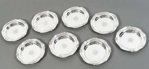 Orfevre Henin - Suite Of Eight 20th Century Sterling Silver Bottle Coasters - 