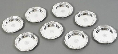 20th century - Orfevre Henin - Suite Of Eight 20th Century Sterling Silver Bottle Coasters