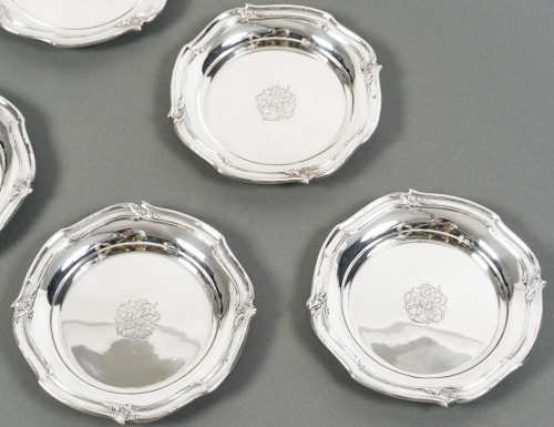 Antiquités - Orfevre Henin - Suite Of Eight 20th Century Sterling Silver Bottle Coasters