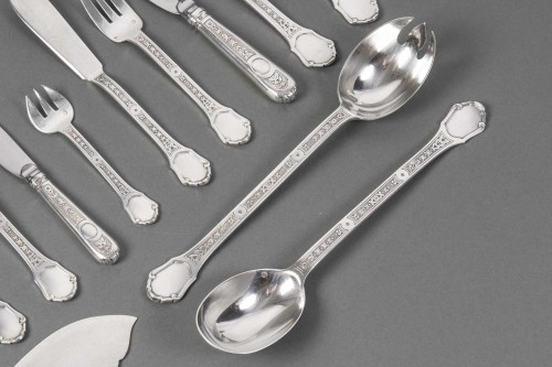 Jean Tetard - Housewife 162 pieces solid silver model &quot;Versailles&quot; 20th  - silverware & tableware Style Art Déco