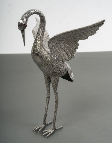 Heron in solid silver, Spain 20th - 50