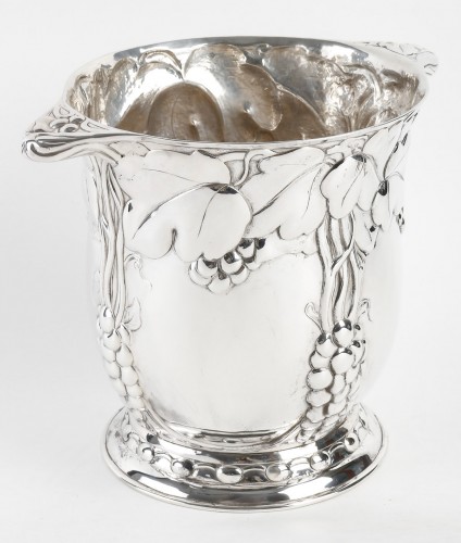 Jean Serriere - Paire de rafraichissoirs en argent massif vers 1900/1920 - Argenterie et Arts de la table Style Art nouveau