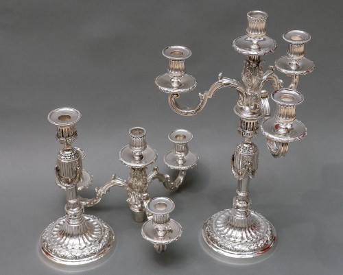 silverware & tableware  - G. SIGNARD - Pair of solid silver candelabra 19th century