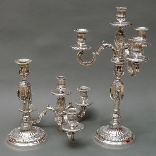 G. SIGNARD - Pair of solid silver candelabra 19th century - 