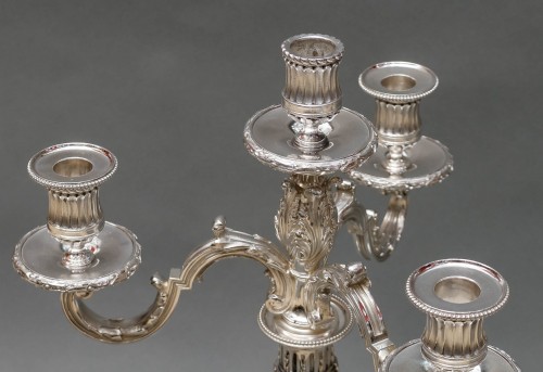 Napoléon III - G. SIGNARD - Pair of solid silver candelabra 19th century