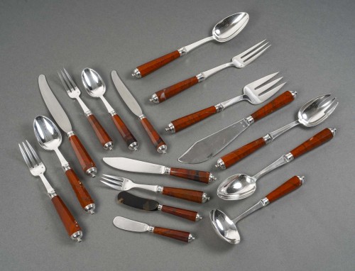 Antiquités - PETER &amp; RAVINET D’ENFERT - cutlery set in solid silver