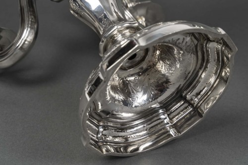 Antiquités - TETARD à PARIS – Paire de Candélabres en argent massif vers 1925